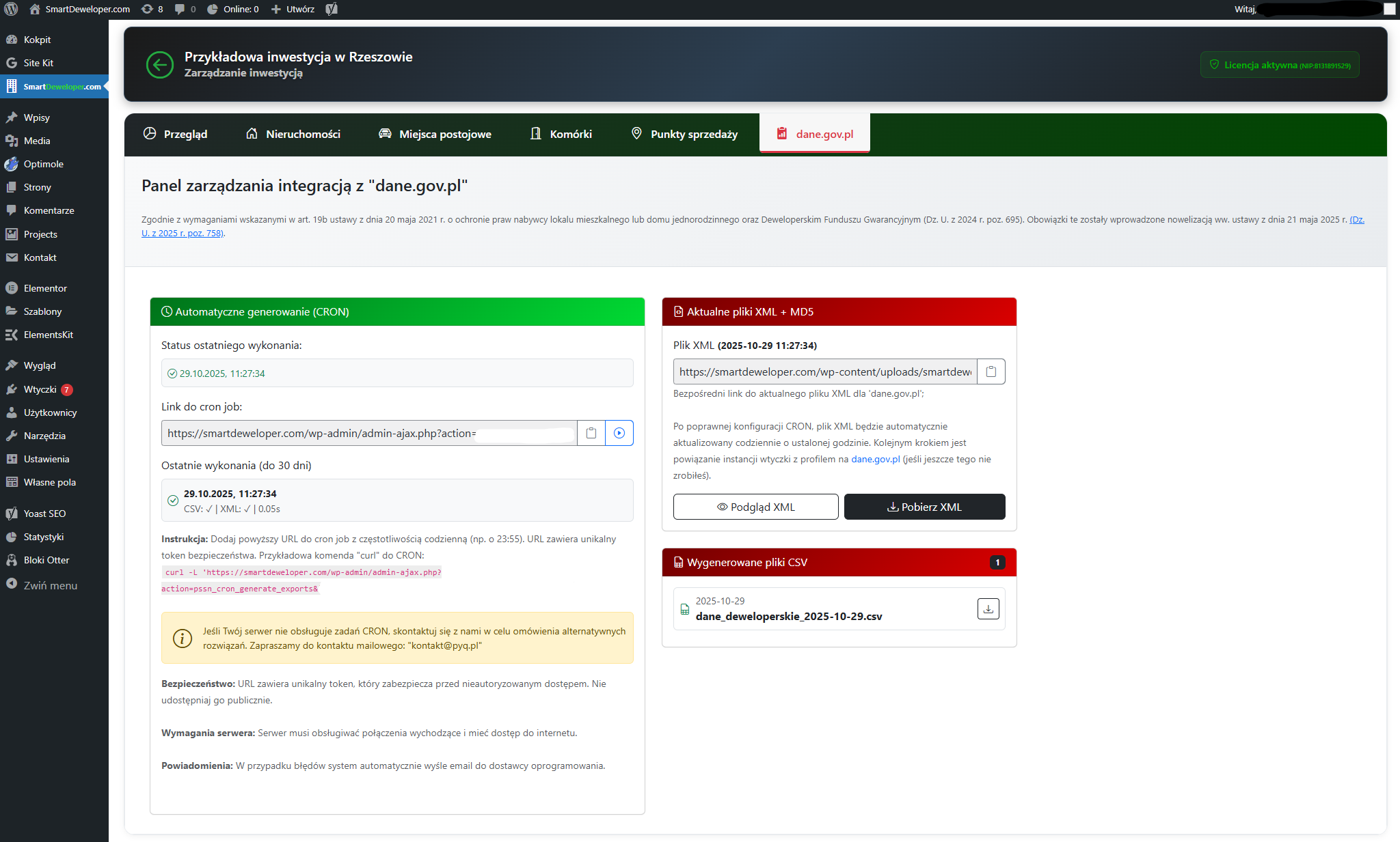 Panel zarządzania automatyzacją publikacji cen 