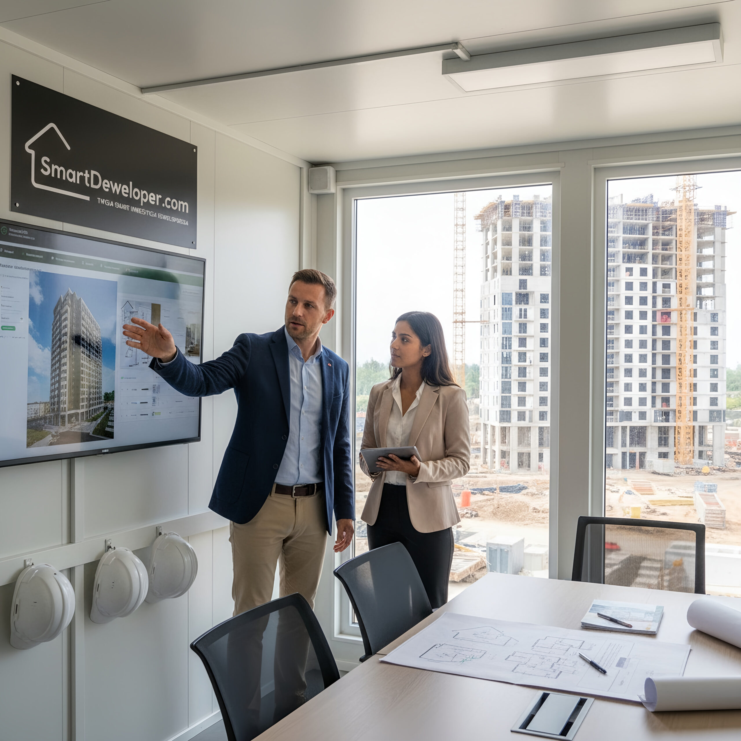 Nowoczesne osiedle mieszkaniowe – wizualizacja inwestycji obsługiwanej przez SmartDeweloper.com